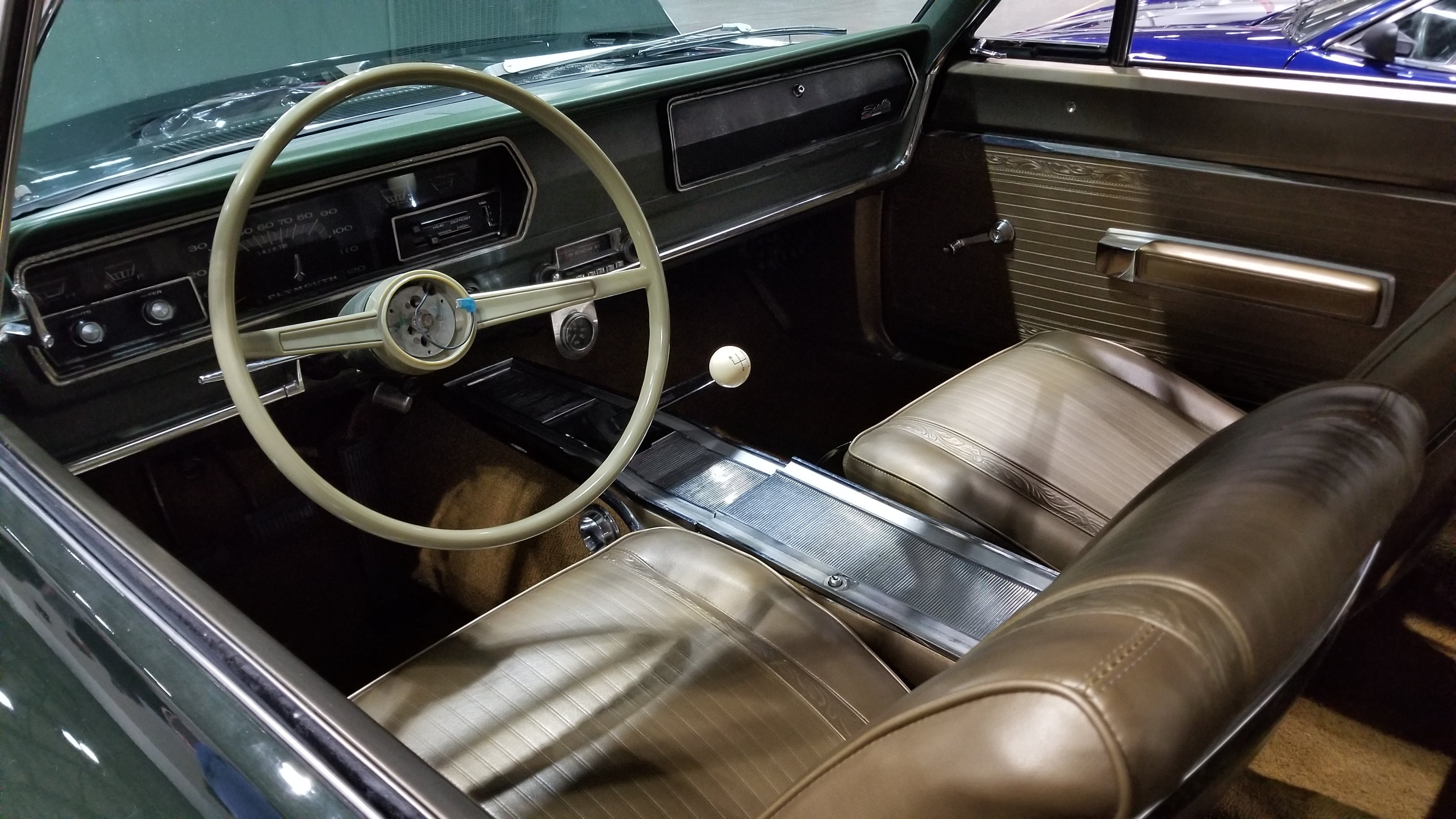 inside of a 1966 Plymouth Satellite at Kansas City Auto Show